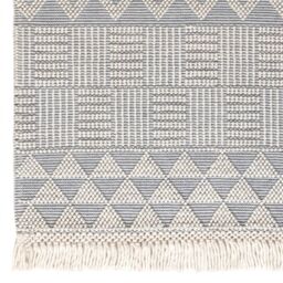 The Rug Shop UK Grey Handmade Modern Geometric Kilim Easy To Clean Ivory Area Rug - Size: 200 cm x 280 cm - thumbnail 3