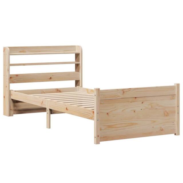 Berkfield Home Beautiful Bed Frame with Headboard without Mattress 90x200 cm in Light Tan - image 1