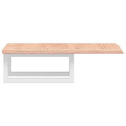 Berkfield Home Basin Shelf Wall Mounted Steel & Solid Wood Oak in Brown - thumbnail 5