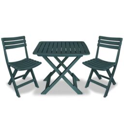 Berkfield Home 3 Piece Folding Bistro Set Plastic Green