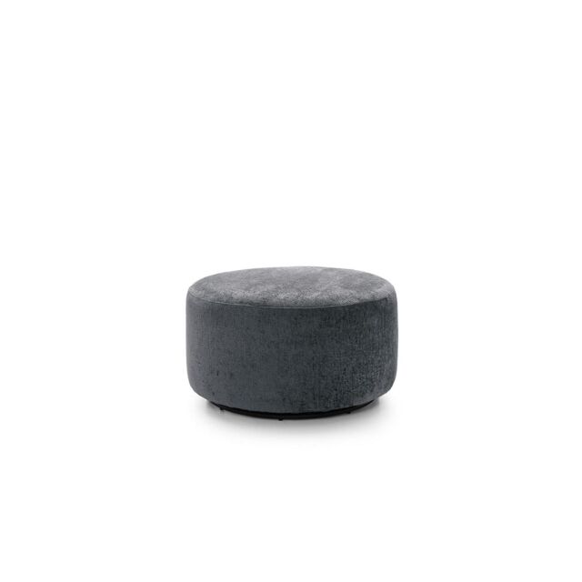 Abakus Direct Harriet Crushed Chenille Swivel Footstool in Dark Grey - image 1