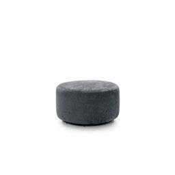 Abakus Direct Harriet Crushed Chenille Swivel Footstool in Dark Grey - thumbnail 1