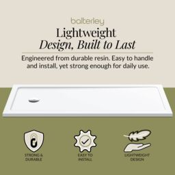 Balterley Low Profile Rectangular Shower Tray Bath Replacement Resin 170x70cm in White - Size: 170x70 cm - thumbnail 2