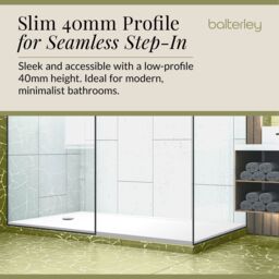 Balterley Low Profile Rectangular Shower Tray Bath Replacement Resin 170x70cm in White - Size: 170x70 cm - thumbnail 6