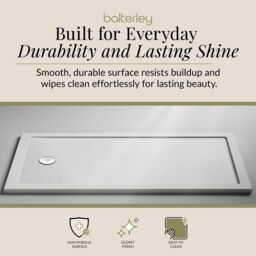 Balterley Low Profile Rectangular Shower Tray Bath Replacement Resin 170x70cm in White - Size: 170x70 cm - thumbnail 3