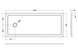 Balterley Low Profile Rectangular Shower Tray Bath Replacement Resin 170x70cm in White - Size: 170x70 cm - thumbnail 8