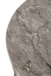Orsina Decent Marble Side Table For Dinning Room, Elegant Decorative Bedside Table, Stylish Small Round Sidetable in Silver - thumbnail 4