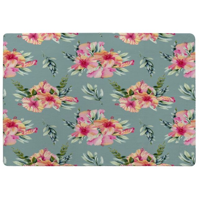 Benjamin Tate Design Pink Flowers Rug in Natural - Size: Large - image 1