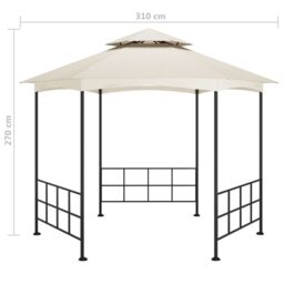 Berkfield Home Gazebo with Sidewalls 3.1x2.7 m Cream in Beige - thumbnail 6