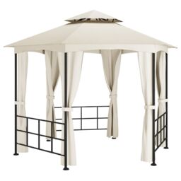Berkfield Home Gazebo with Sidewalls 3.1x2.7 m Cream in Beige - thumbnail 2