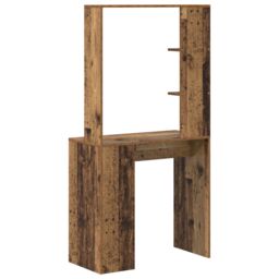 Berkfield Home Brown Writing Desk Old Wood Solid Reclaimed Wood Medium Shelving - thumbnail 6