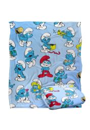 The Smurfs All Over Silky Touch Super Soft Throw Blanket 152 X 127 cm in White - thumbnail 2