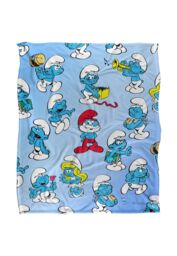 The Smurfs All Over Silky Touch Super Soft Throw Blanket 152 X 127 cm in White - thumbnail 1
