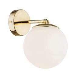 Netlighting Satelite Plus Outdoor Globe Wall Lamp Opal Matt Brass Steel IP44 in Gold - thumbnail 2