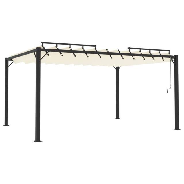 Berkfield Home Gazebo with Louvered Roof 3x4 m Cream Fabric & Aluminium in Beige - image 1
