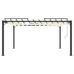 Berkfield Home Gazebo with Louvered Roof 3x4 m Cream Fabric & Aluminium in Beige - thumbnail 3