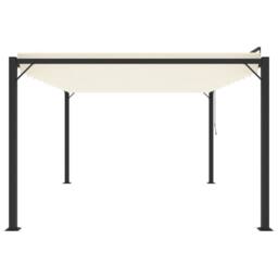 Berkfield Home Gazebo with Louvered Roof 3x4 m Cream Fabric & Aluminium in Beige - thumbnail 4