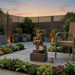 Garden Greatness Geometric Steps Angular Cascade Solar Water Feature - Size: 1 Pack