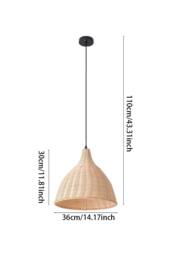 Handwoven Rattan Pendant Ceiling Light in Natural - thumbnail 2