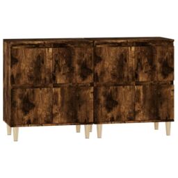 Berkfield Home Sideboards 2 pcs Smoked Oak 60x35x70 cm Engineered Wood in Brown - Size: 60 x 35 x 70 cm - thumbnail 6