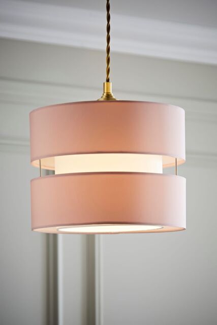 ValueLights Sophia Small 26cm Drum Easy Fit Ceiling Pendant Light Lamp Shade in Dusty Pink - Size: 10 inches - image 1