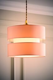 ValueLights Sophia Small 26cm Drum Easy Fit Ceiling Pendant Light Lamp Shade in Dusty Pink - Size: 10 inches - thumbnail 2