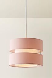 ValueLights Sophia Small 26cm Drum Easy Fit Ceiling Pendant Light Lamp Shade in Dusty Pink - Size: 10 inches - thumbnail 3