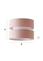 ValueLights Sophia Small 26cm Drum Easy Fit Ceiling Pendant Light Lamp Shade in Dusty Pink - Size: 10 inches - thumbnail 8