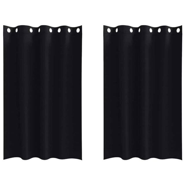 Berkfield Home Curtains with Curtains 2 pcs Black 175 x 140 cm Polyester - image 1