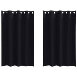 Berkfield Home Curtains with Curtains 2 pcs Black 175 x 140 cm Polyester - thumbnail 1