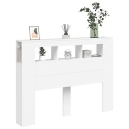 Berkfield Home LED Headboard White 140x18.5x103.5 cm Engineered Wood - thumbnail 4