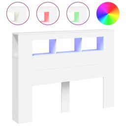 Berkfield Home LED Headboard White 140x18.5x103.5 cm Engineered Wood - thumbnail 2