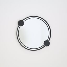 Charles Bentley Warsaw Round Garden Mirror Weather Resistant in Black - thumbnail 6