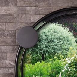Charles Bentley Warsaw Round Garden Mirror Weather Resistant in Black - thumbnail 3