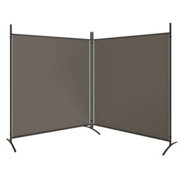 Berkfield Home 2-Panel Room Divider Anthracite 348x180 cm Fabric in Black - thumbnail 5