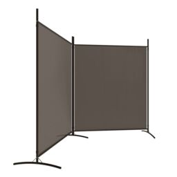 Berkfield Home 2-Panel Room Divider Anthracite 348x180 cm Fabric in Black - thumbnail 4