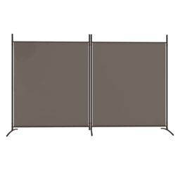 Berkfield Home 2-Panel Room Divider Anthracite 348x180 cm Fabric in Black - thumbnail 3
