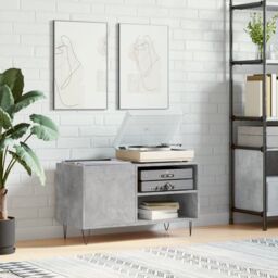 Berkfield Home Record Cabinet Concrete Grey 85x38x48 cm Engineered Wood - Size: 85 x 38 x 48 cm
