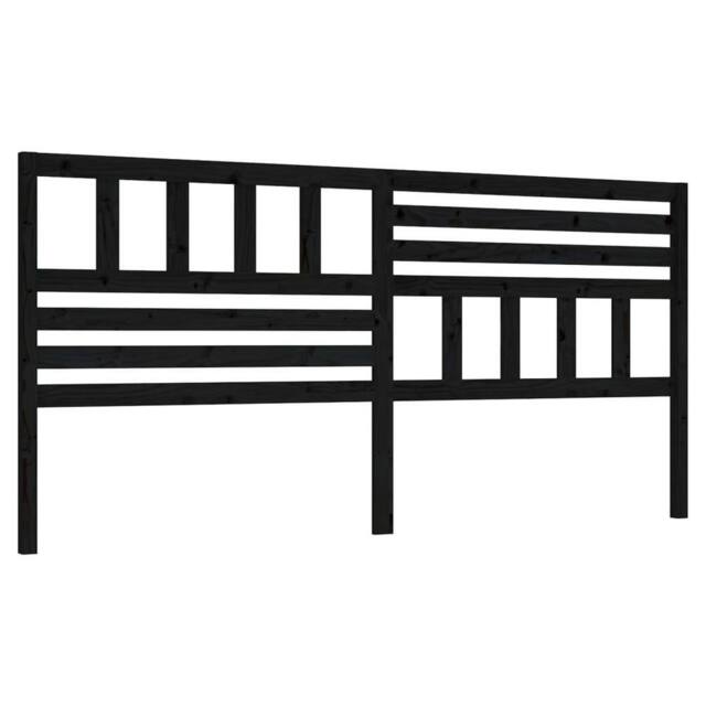 Berkfield Home Bed Headboard Black 206x4x100 cm Solid Wood Pine - Size: 206 x 4 x 100 cm - image 1