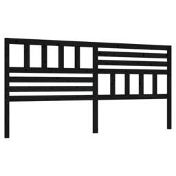Berkfield Home Bed Headboard Black 206x4x100 cm Solid Wood Pine - Size: 206 x 4 x 100 cm - thumbnail 1