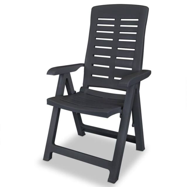 Berkfield Home Reclining Garden Chairs 4 pcs Plastic Anthracite in Dark Grey - image 1