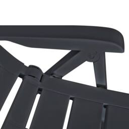 Berkfield Home Reclining Garden Chairs 4 pcs Plastic Anthracite in Dark Grey - thumbnail 7