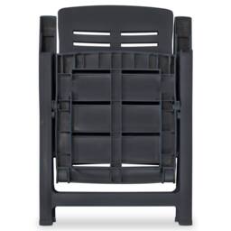Berkfield Home Reclining Garden Chairs 4 pcs Plastic Anthracite in Dark Grey - thumbnail 6