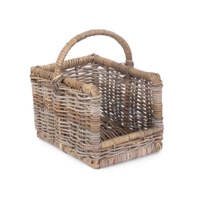 Red Hamper Rattan Kubu Grey Rattan Open Ended Log Basket in Brown - image 1