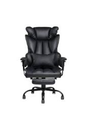Living and Home Ergonomic High Back Office Chair with Footrest and Casters in Black - thumbnail 3