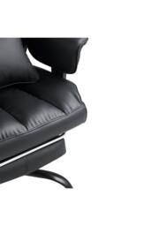 Living and Home Ergonomic High Back Office Chair with Footrest and Casters in Black - thumbnail 8
