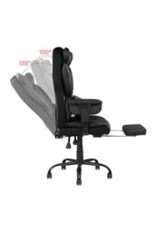 Living and Home Ergonomic High Back Office Chair with Footrest and Casters in Black - thumbnail 5