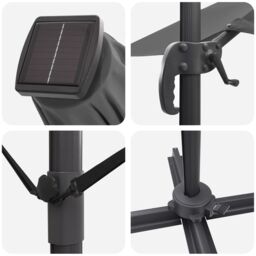 Berkfield Home Cantilever Roma Parasol with LEDs Anthracite 352x251x265 cm Aluminium - Size: 352 x 251 x 265 cm - thumbnail 9