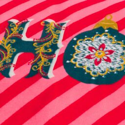 Evans Lichfield Ho Ho Ho Festive Embroidered Piped Polyester Filled Cushion in Red - Size: 30 cm x 50 cm - thumbnail 4
