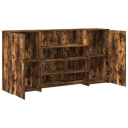 Berkfield Home Reception Desk Smoked Oak 200x50x103.5 cm Engineered Wood in Brown - thumbnail 6